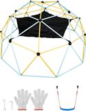 Merkloos / Sans marque Klimkoepel 3,04 M Geometrisch Speeltoestel met Hangmat en Schommel, Geschikt voor Kinderen van 3 tot 10 Jaar, Draagvermogen 340 Kg, met Klimgrepen, Ideaal voor Gebruik In De Tuin