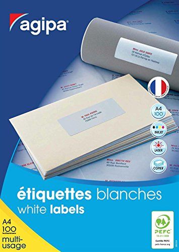 Agipa Apli 118998 multifunctionele etiketten, A4, 105 x 48 mm, 1200 stuks