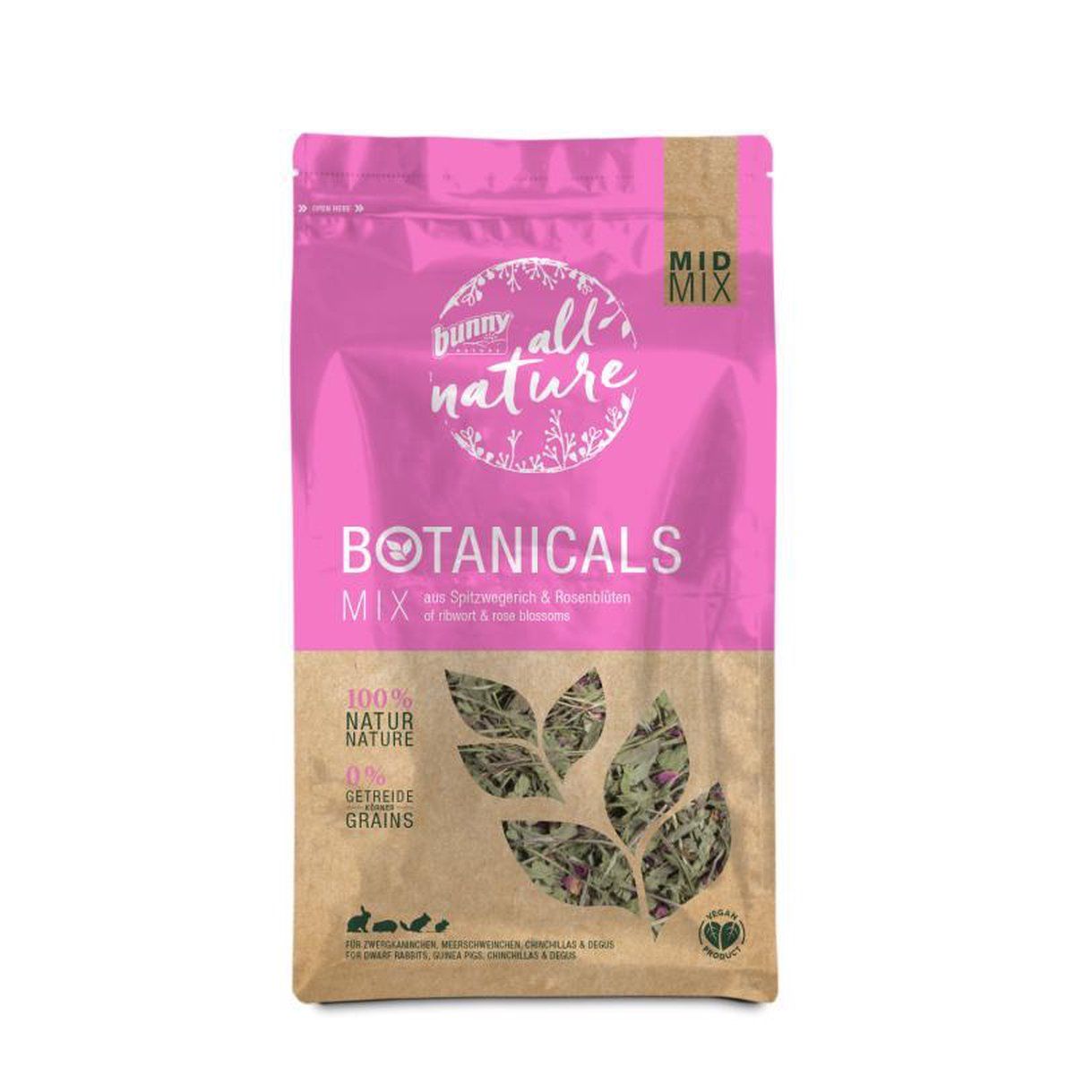 Bunny Nature Botanicals Mix Smalle Weegbree & Rozenbloesems - 120g