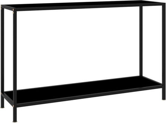 vidaXL Wandtafel - 120x35x75 cm - Gehard Glas - Zwart