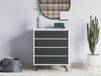 Commode TUVERA 4 tiroirs blanc/anthracite