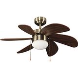 Plafondventilator Wonderlamp Plafondventilator met licht Marea Modern 76,2 x 76,2 x 41,5 cm leer