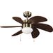 Plafondventilator Wonderlamp Plafondventilator met licht Marea Modern 76,2 x 76,2 x 41,5 cm leer