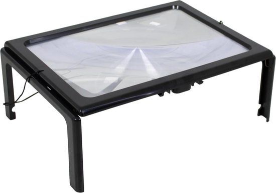 Wellys Standloep - 3-voudig vergrootglas - 23 x 16,5 cm - zwart