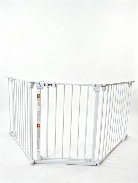 Novi at Home Titaniumbaby International B.V. Novi Traphek / Veiligheidshek 60-203 cm – Schroefbevestiging – 76 cm Hoog – Extra Breed – 3-Delig – Wit – Metaal