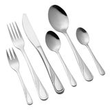 FLORINA Roestvrijstalen Bestekset I 36-delig voor 6 Personen I Eetbestek MOZART I Complete Set Vorken Messen Thee- en Koffielepels Taartvorkjes I Bestekset I Vaatwasmachinebestendig I Zilver