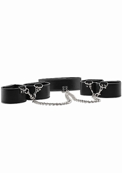 Ouch! Reversible Collar / Wrist / Ankle Cuffs - Black / Black