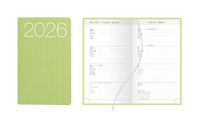 Idena 12043 Zakagenda 2026, ladytimer in formaat 8,7 x 15,3 cm, 1 week op 2 pagina's, afsprakenplanner met flexibele omslag in groen, leeslint en hoekperforatie
