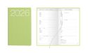 Idena 12043 Zakagenda 2026, ladytimer in formaat 8,7 x 15,3 cm, 1 week op 2 pagina's, afsprakenplanner met flexibele omslag in groen, leeslint en hoekperforatie