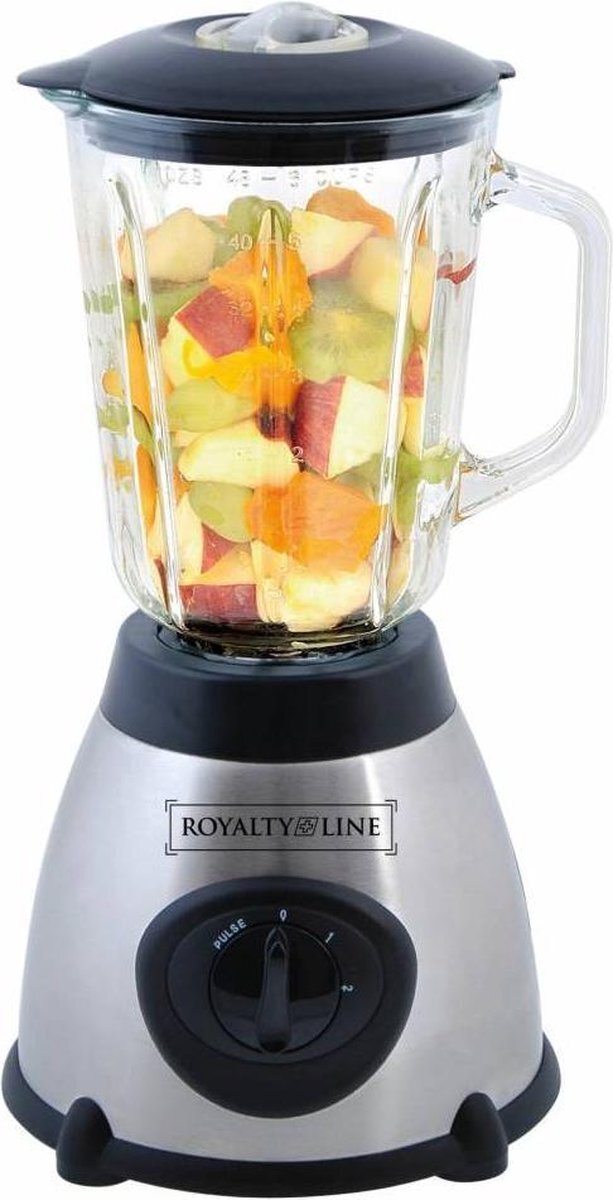 Royalty Line - Luxe Blender RVS met glazen kan van 1,6Liter - 500W /800W