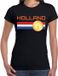 Bellatio Decorations Holland landen t-shirt met medaille en Nederlandse vlag - zwart - dames - L
