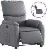 vidaXL Fauteuil Elektrisch Verstelbaar Kunstleer Grijs