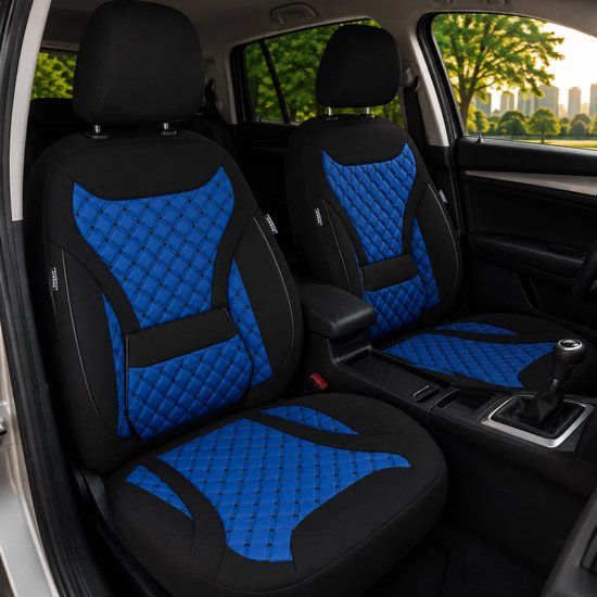 Bremer Sitzbezüge GmbH Schonbezüge Sitzbezüge für Cadillac XT5 Bj 2016-20 in Schwarz/Blau ZM6