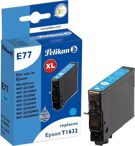 Pelikan E77 Inktcartridge Cyaan XL compatibel met Epson