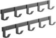 SOTECH set van 2 Blackline ALBA (klein) haakrails 450 mm met 5 haken zwart gepoedercoat Garderobehaken