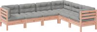 vidaXL 6-delige Loungeset met kussens massief douglas vurenhout