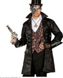 Widmann - Piraat & Viking Kostuum - Lederlook Steampunk Piraat Jas Serano Man - Zwart - XL