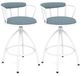 Set de 2 tabourets de bar pivotants, rembourrés, avec cadre en métal, capacité de charge 150 kg