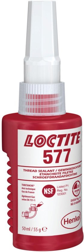 Loctite 577 draadafdichting metaal/metaal Voor het lijmen en kitten van PVC