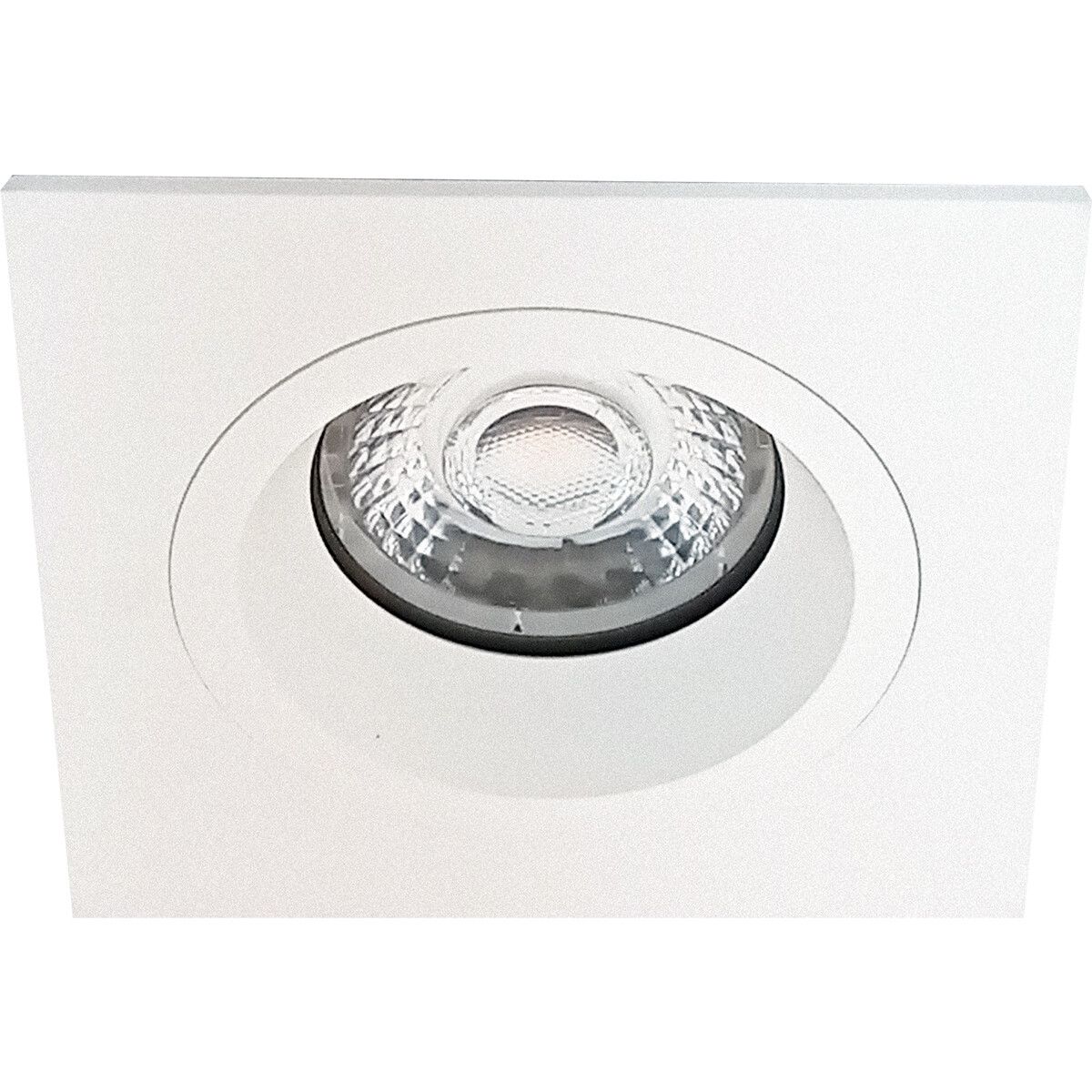 BES LED Spot Armatuur GU10 - Pragmi Rodos Pro - Inbouw Vierkant - Mat Wit - Aluminium - 93mm