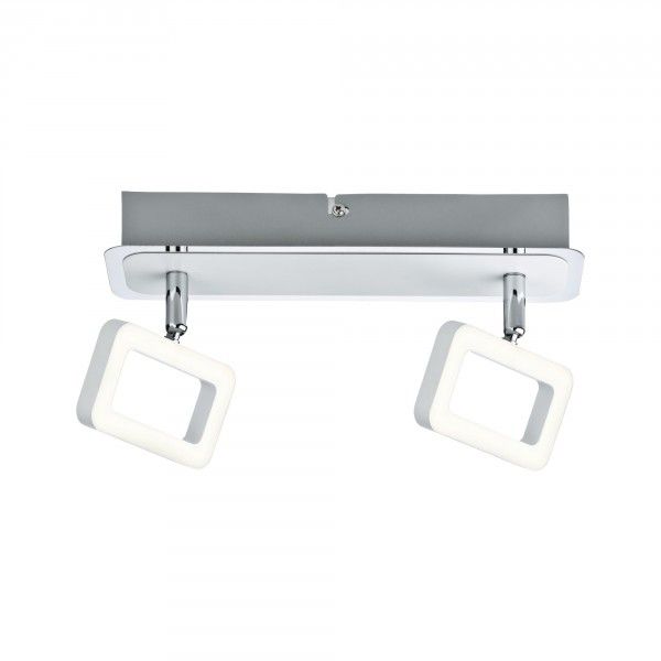 Paulmann Spot Frame LED 2-lamps | Metaal | Chroom, Wit mat