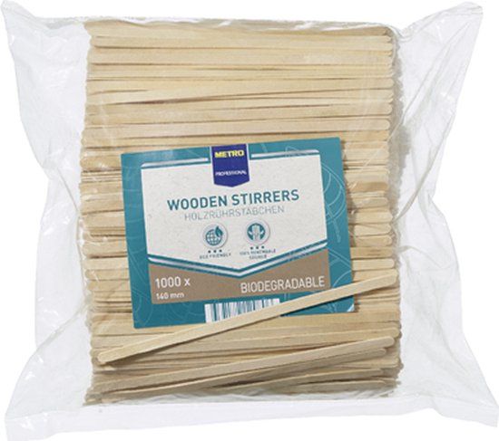 Metro Houten roerstaafjes 14 cm 1000 stuks