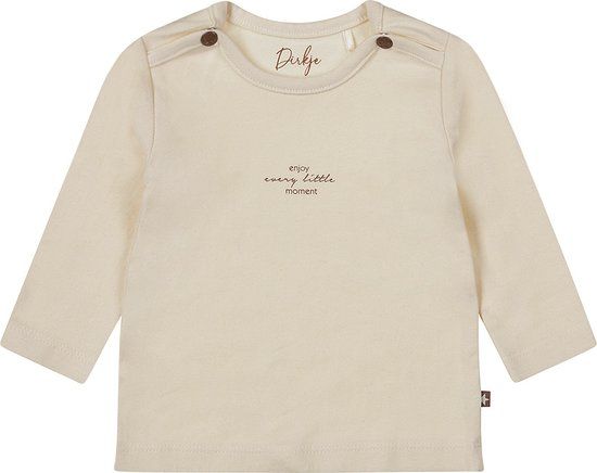 Dirkje - T-Shirt - Biologische katoen - Lange Mouw - Offwhite - Maat 56