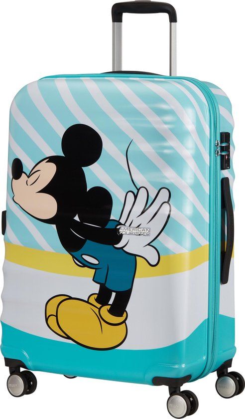 American Tourister Wavebreaker Disney Spinner 67 Mickey Blue Kiss Kinderkoffer - Hardcase