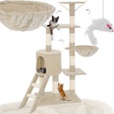 tectake Krabpaal voor Katten - 144cm Beige