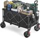 SONGMICS GFW200B101 Opvouwbare handkar, tuintrolley, campingtrolley met handvat, 4 afneembare wielen, voor buiten, tuin, 200 liter, maximaal draagvermogen 150 kg, inktzwart