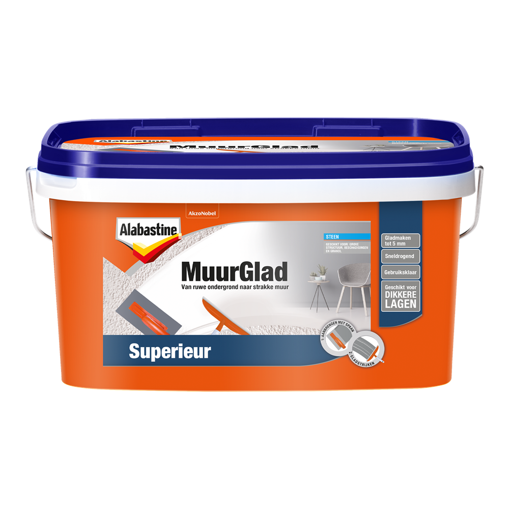 Alabastine MuurGlad Superieur - Wit - 5 L
