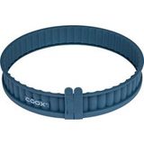 COOX Moule à quiche en silicone avec fond en verre Ø 26 cm, peu encombrant. (Gris/bleu)