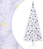 vidaXL Sapin de Noël artificiel avec 300 LED, Blanc, 240 cm, PVC et Acier