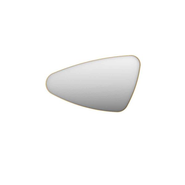 INK SP22 Spiegel - 100x4x60cm - organisch - in stalen kader - links aluminium Mat goud