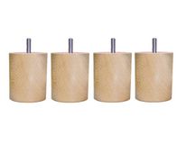 Margot – Chameleon Cilinderbasis 7 X 7 X 9,3 cm Set van 4, Hout, Natuurlijke Lak
