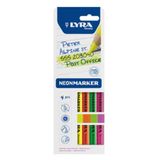 LYRA Neonmarkers, set van 4, gelakt, diverse kleuren
