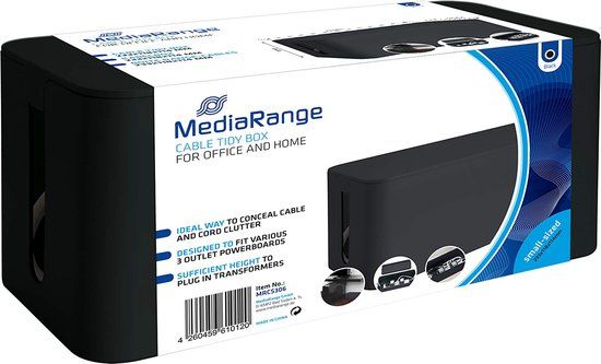 MediaRange Kabelbox - klein - 233x118x114mm - zwart
