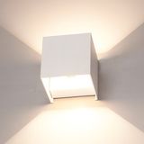 HOFTRONIC Kansas LED wandlamp kubus 7 Watt 3000K warm wit Up & Down light IP65 Wit