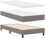 vidaXL Boxspring bed met matras en hoofdeinde Taupe 90 x 190 cm Stof