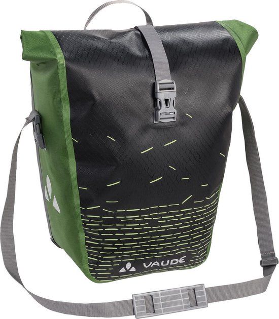 VAUDE Aqua Back Print Single Fietstas - 24 L - black/green - Achter - Elektrische Fiets