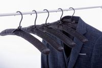 Unyqoos Hangers matelassées en satin - Extra longues - Lot de 5 - Antidérapantes - Noir