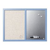 Bi-Office Blue Bells combinatiebord, MDF frame textieloppervlak, 22 mm dik, parelkleuren/zilver