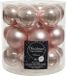 Decoris Kleine kerstballen - 18x st - lichtroze - D4 cm - glas