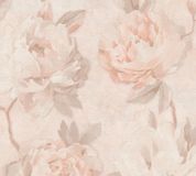 A.S. Création ROMANTISCHE ROZEN BEHANG | Floraal - Creme Oranje Roze Wit Grijs