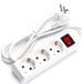 Aigi Antris Prise avec interrupteur - Rallonge avec interrupteur - 3680W - 3 prises - 1.5 mètre - Blanc