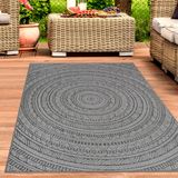 Tapis d'extérieur peau de vache motif ethnique anthracite/noir 140x200 cm