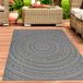 Tapis d'extérieur peau de vache motif ethnique anthracite/noir 80x200 cm