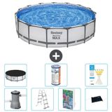 Bestway Rond Steel Pro MAX Zwembad - 457 x 107 cm - Grijs