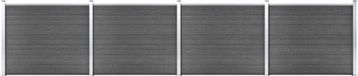 vidaXL Panneau de clôture - 699x146 cm - HKC - noir