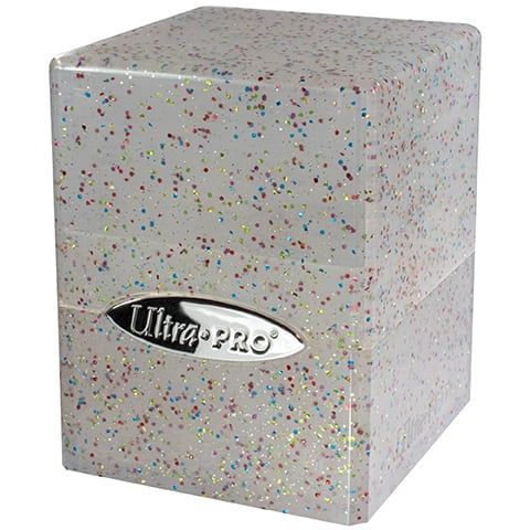 Deckbox Satin Cube Glitter Transparant